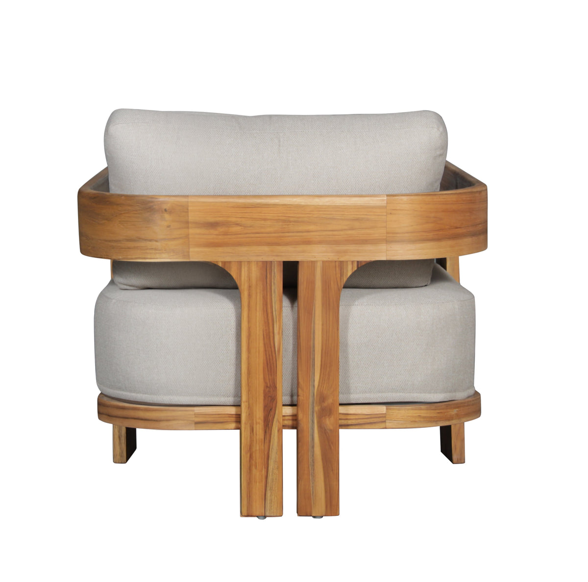 Paradiso Outdoor Solid Teak Wood Chair - Grey fabric