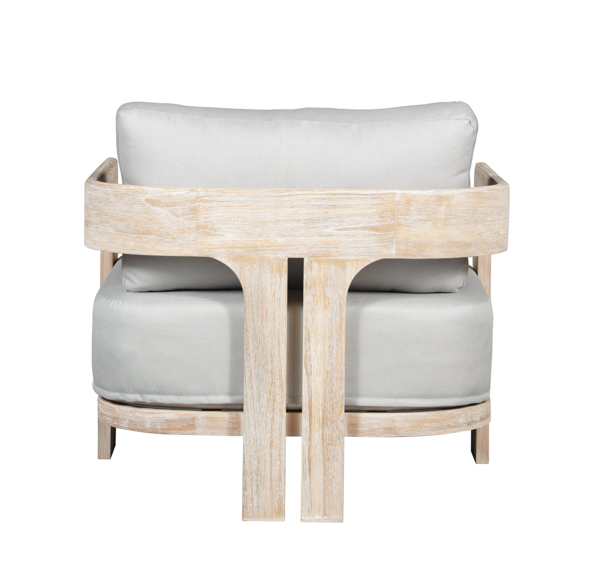 Paradiso Outdoor Solid Teak Wood Chair Natural look - Light Grey fabric