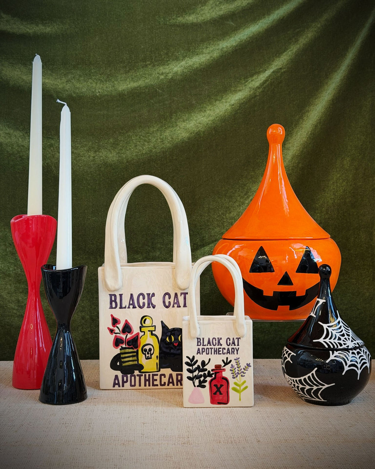 Jack-O'-Lantern Teardrop Jar in Tiki Orange