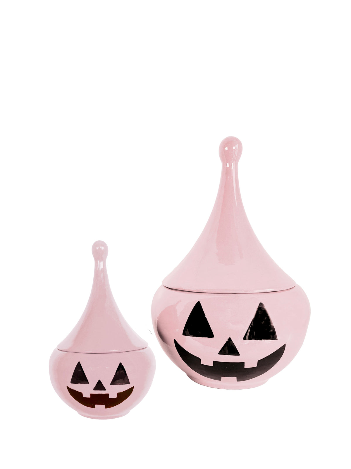 Jack-O'-Lantern Teardrop Jar in Pink Cadillac