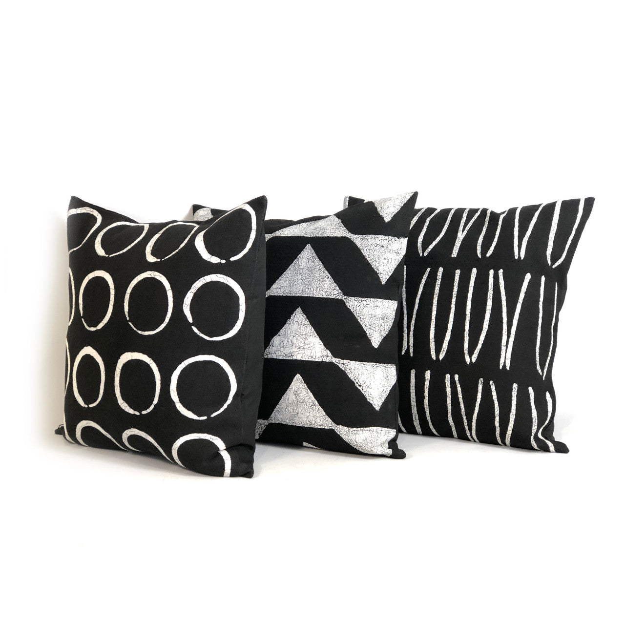 Sadza Triangles Pillow Cover - Ebony Black