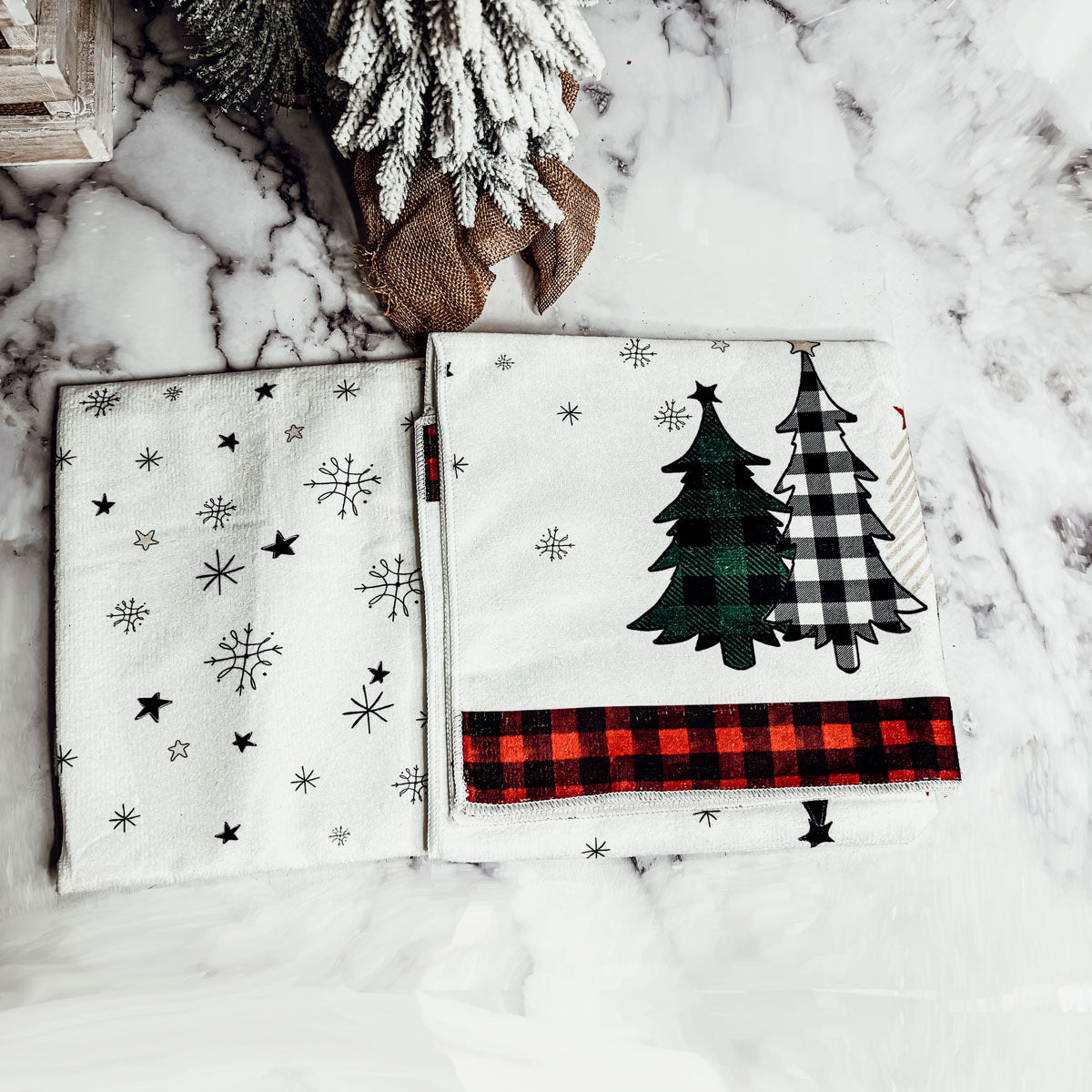 Trees & Gingham Towel