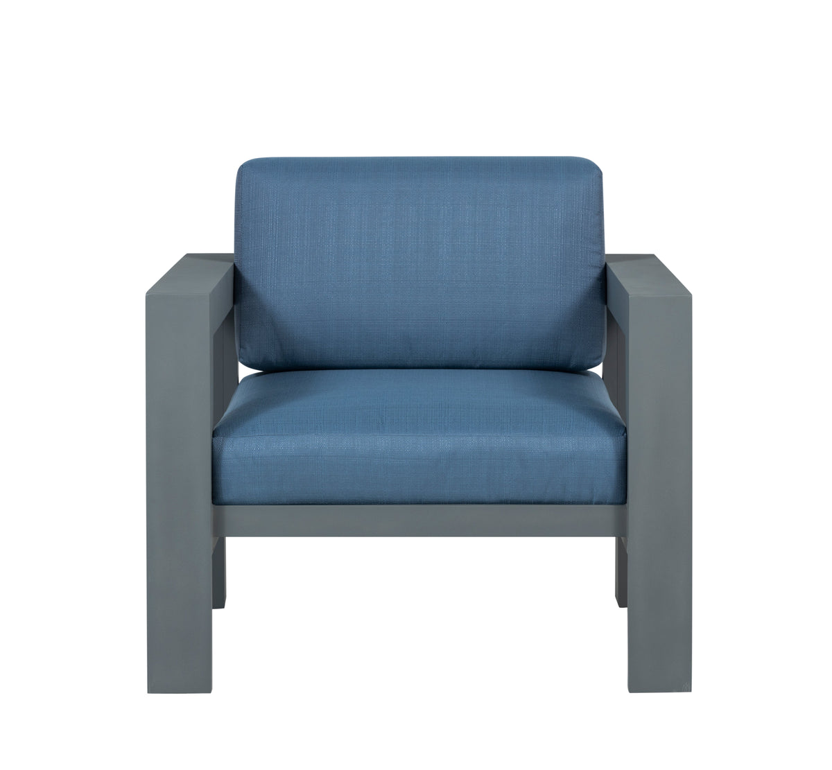 Sardinia Aluminum Frame Outdoor Sofa Set - Blue Cushions