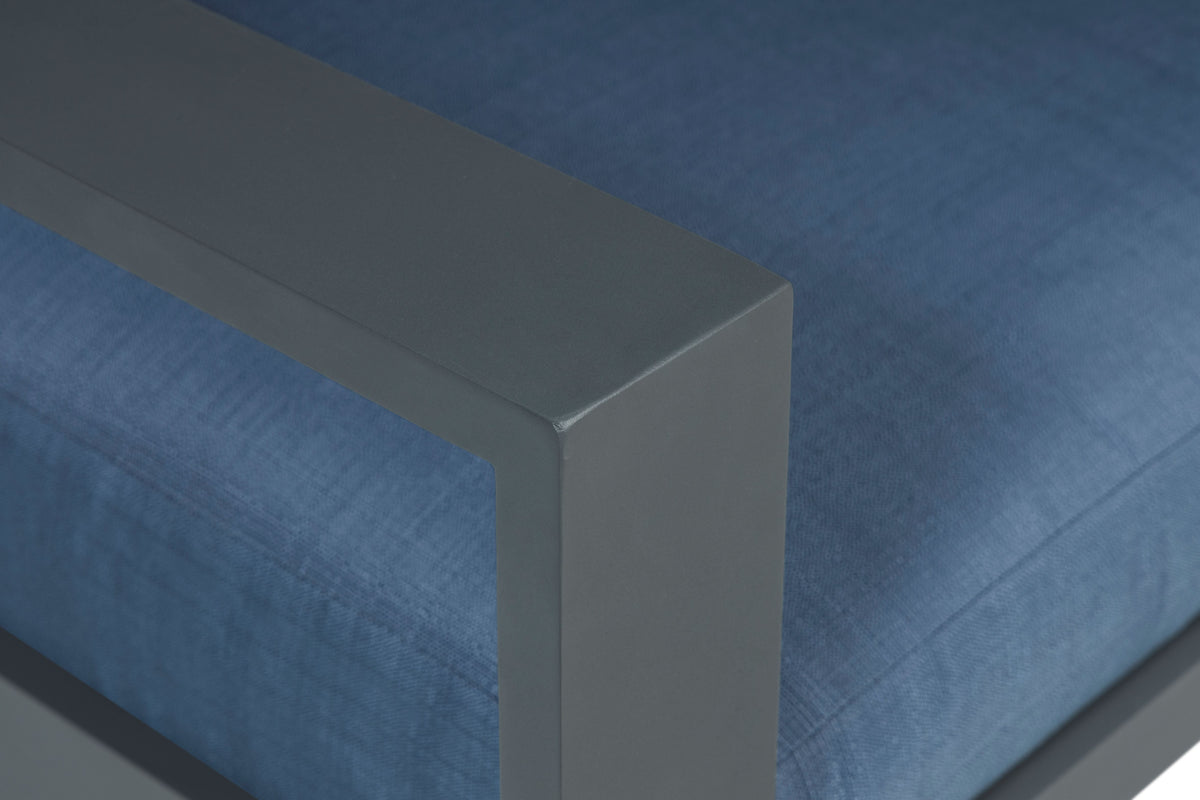 Sardinia Aluminum Frame Outdoor Sofa Set - Blue Cushions