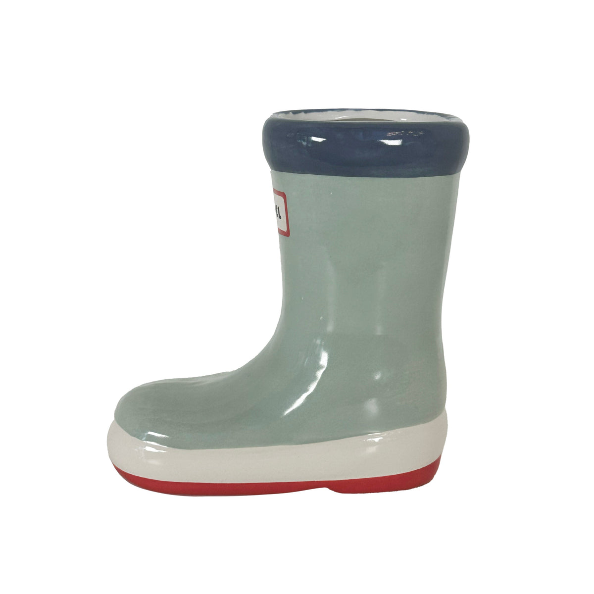 Multicolor Rainboot Vase in Sage