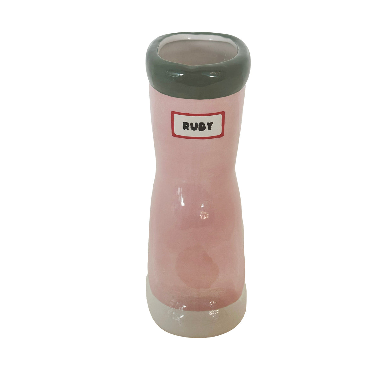 Multicolor Rainboot Vase in Pink