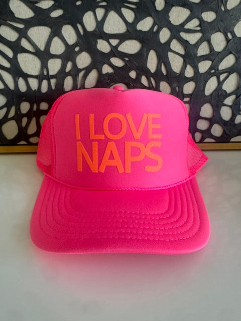 Midlifers. I love Naps pink trucker hat