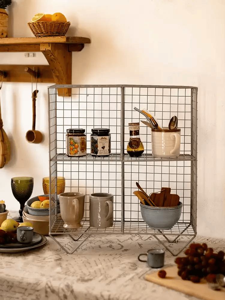 Farmhouse Wire Grid Display Shelf