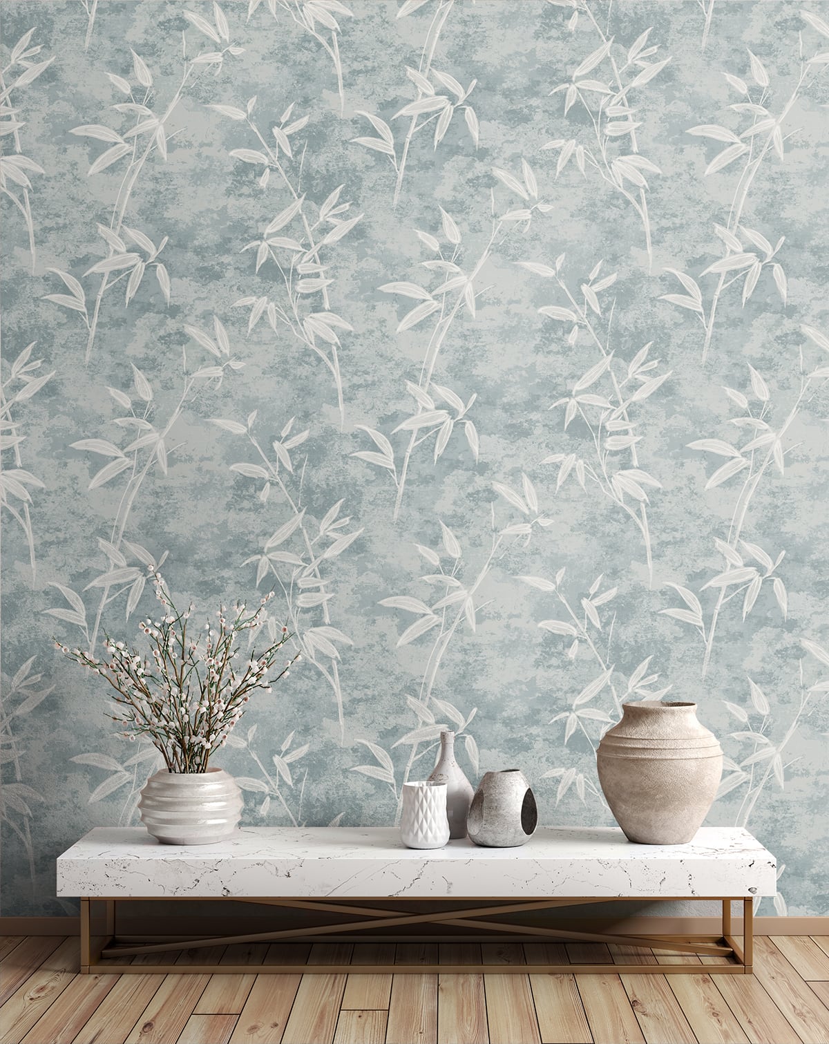 Japandi Style Honshu Bamboo Silhouette Unpasted Wallpaper