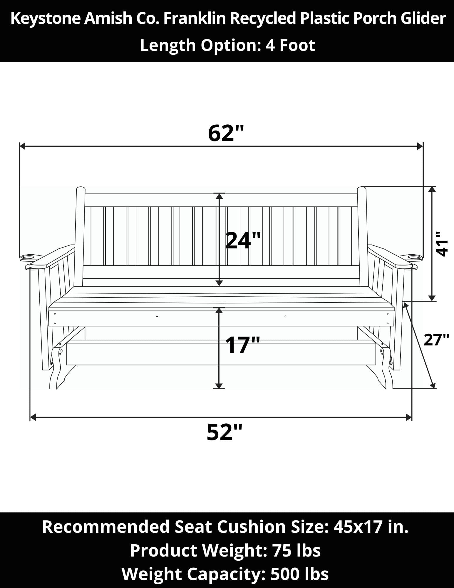 Keystone Amish Co. Franklin Poly Composite Porch Glider