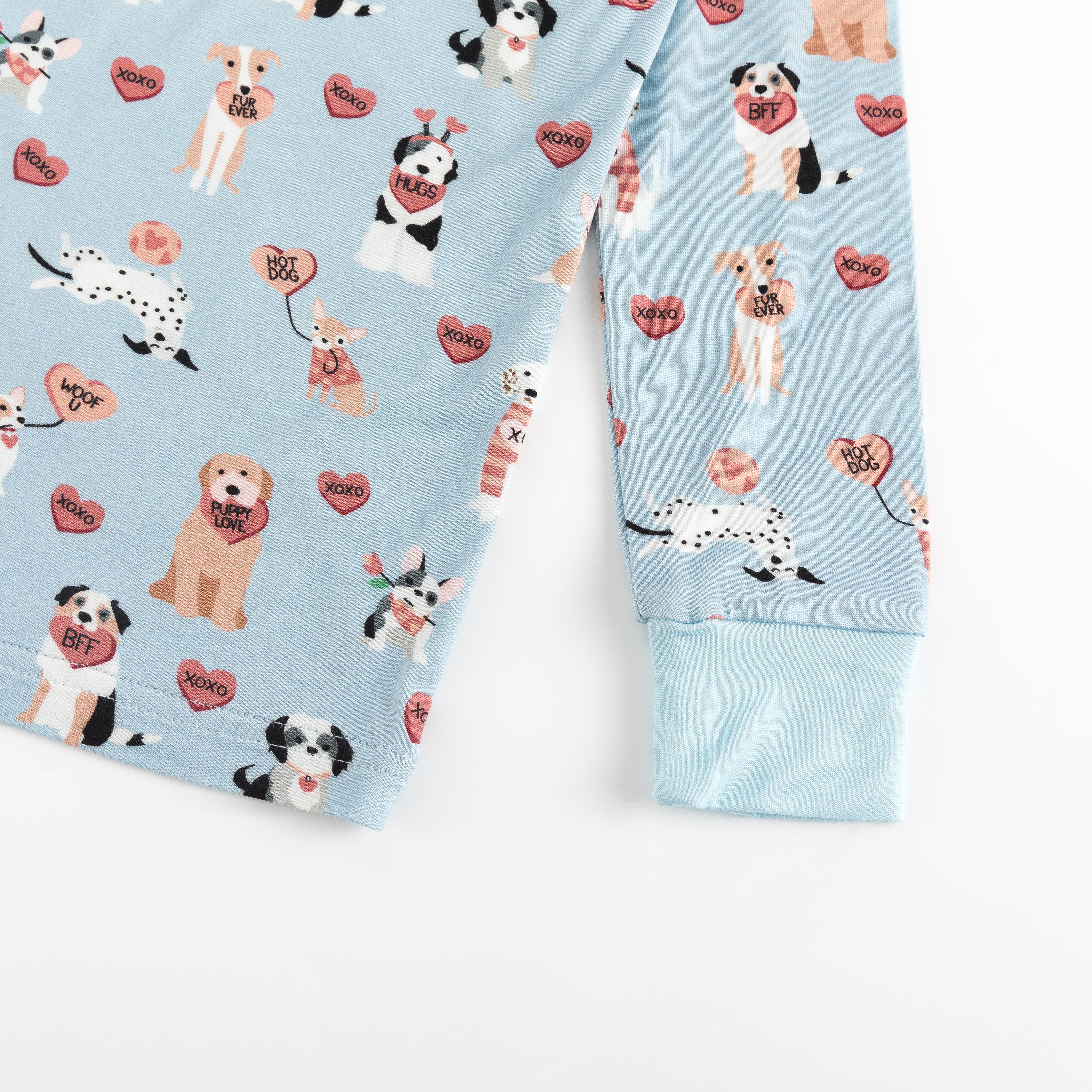 Pups & Kisses (Long Sleeve PJ) - Blue