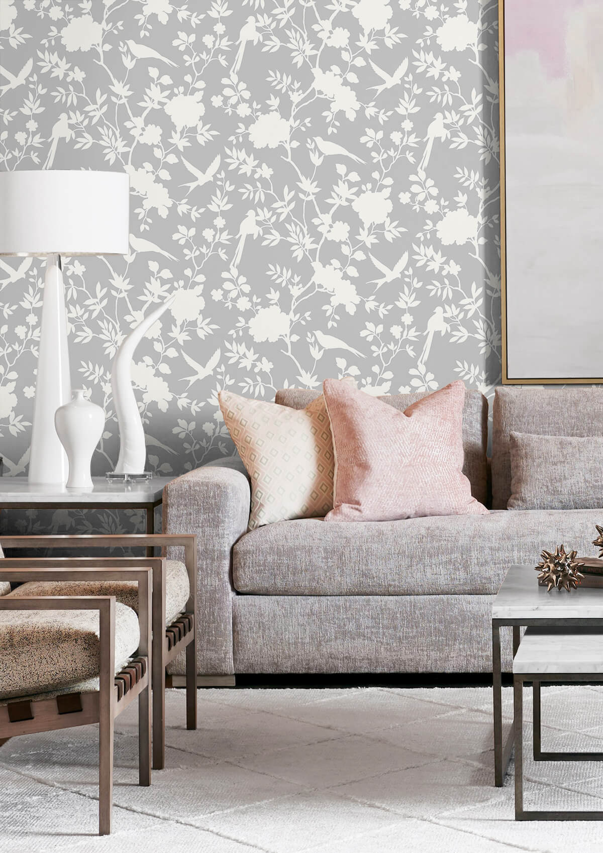 Luxe Haven Mono Toile Peel and Stick Removable Wallpaper