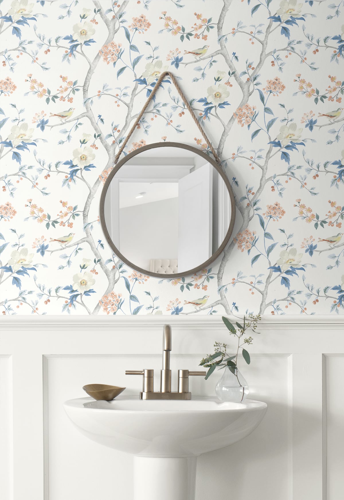 Floral Trail Chinoiserie Peel and Stick Removable Wallpaper