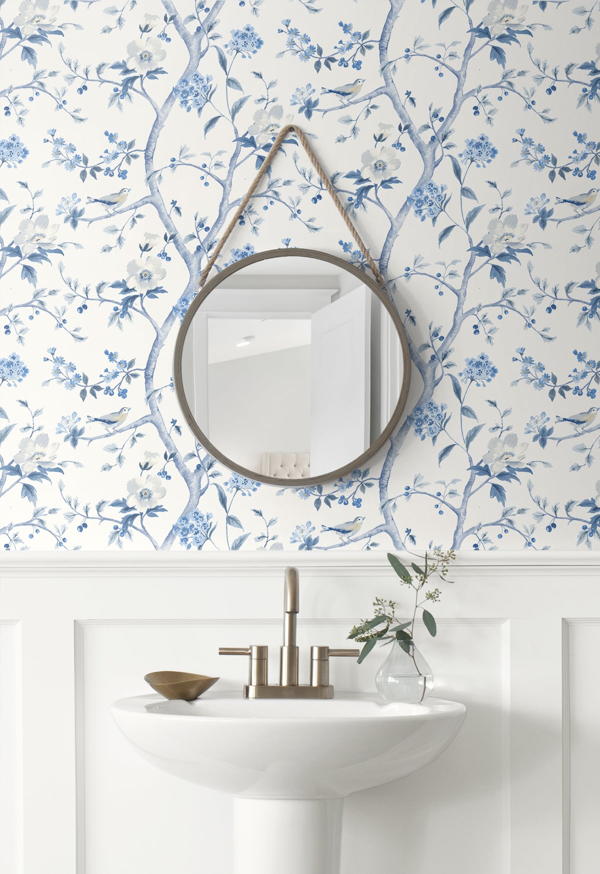 Floral Trail Chinoiserie Peel and Stick Removable Wallpaper