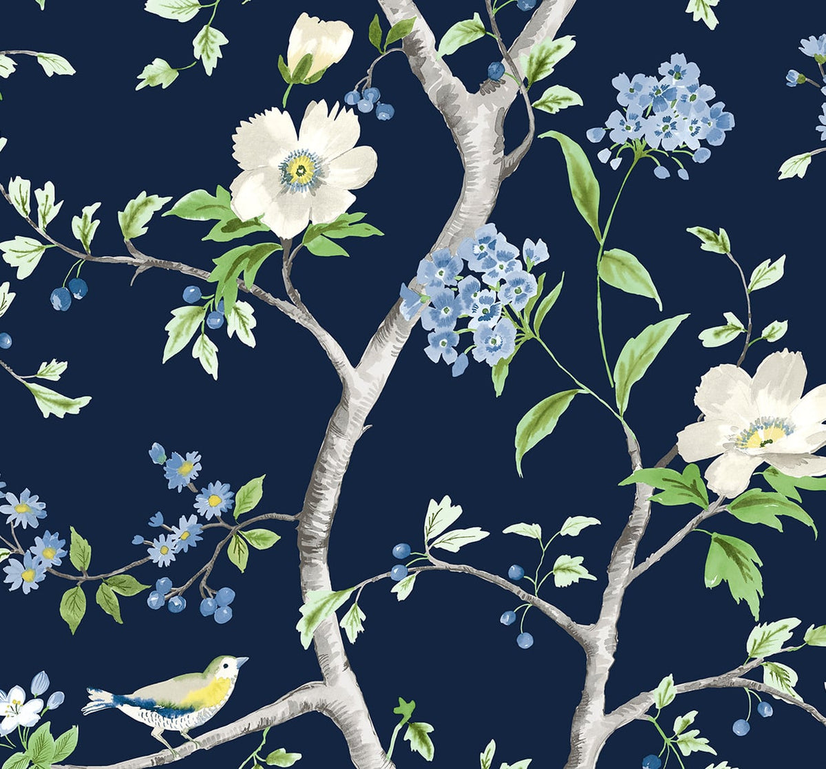 Floral Trail Chinoiserie Peel and Stick Removable Wallpaper
