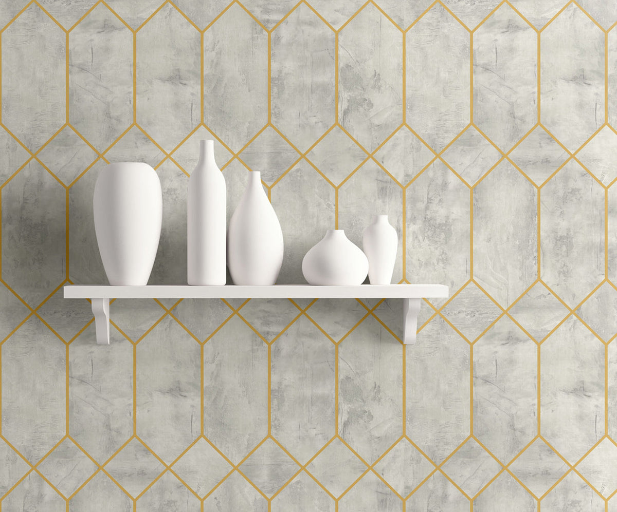 Living with Art Geometric Faux Unpasted Wallpaper
