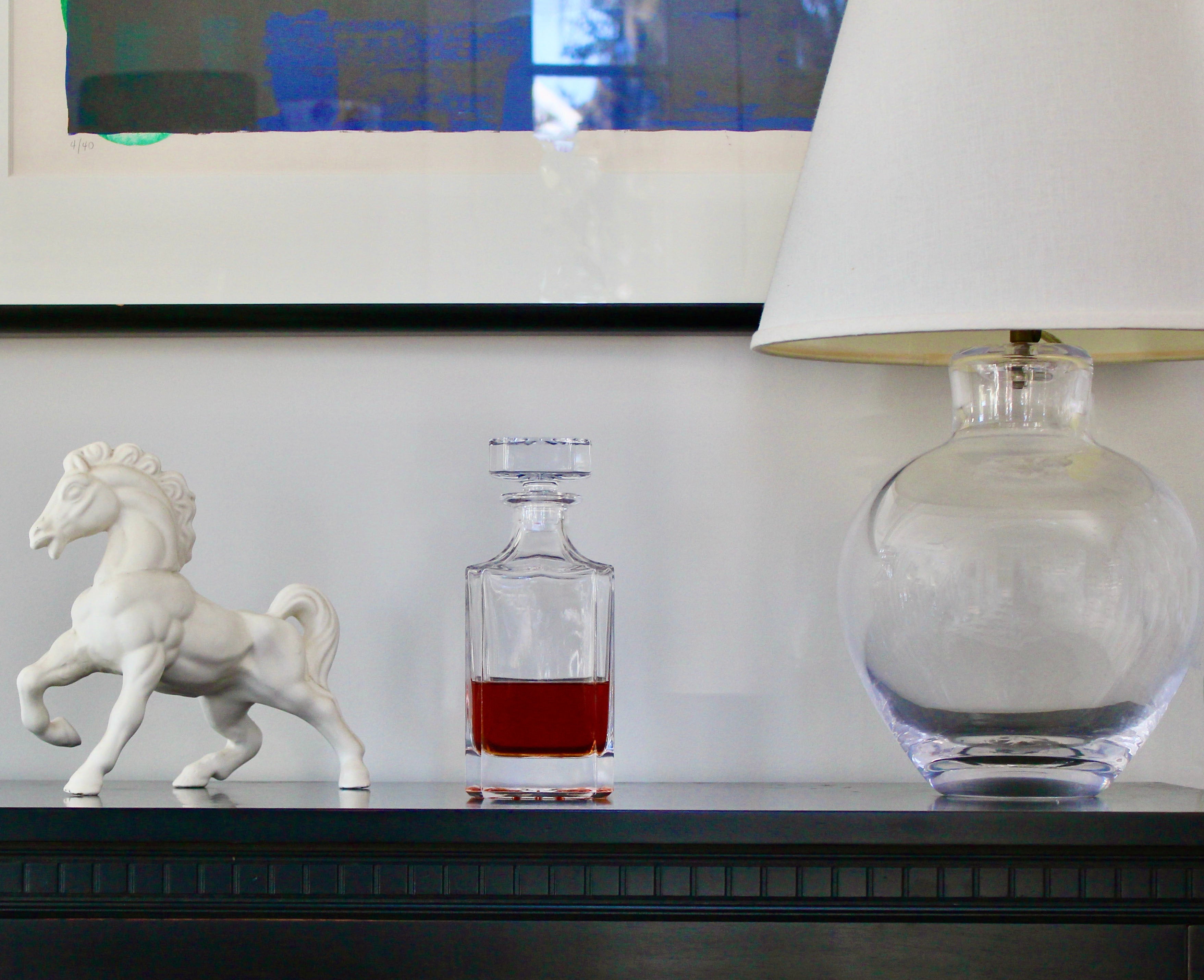 Alligator Engraved Whiskey Decanter - 26oz Square Crystal Decanter with Stopper