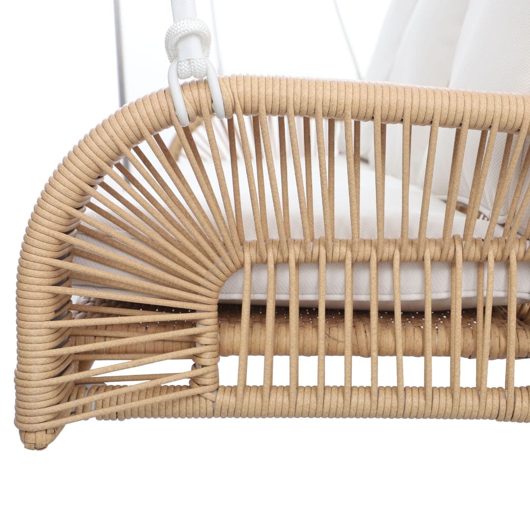 East Green Lucca Wicker Porch Swing with Cushions