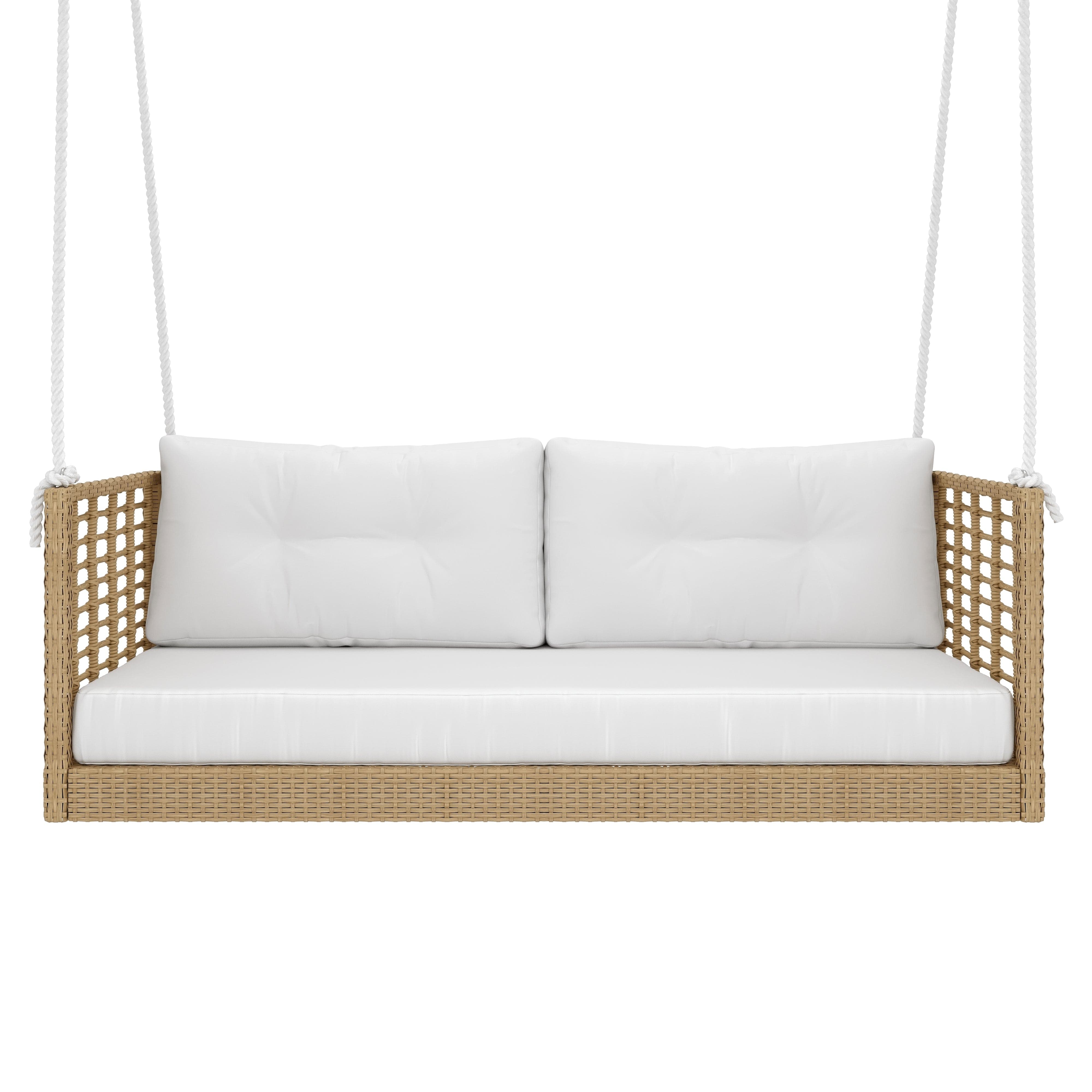 East Green Millie Love Seat Porch Swing with Cushions