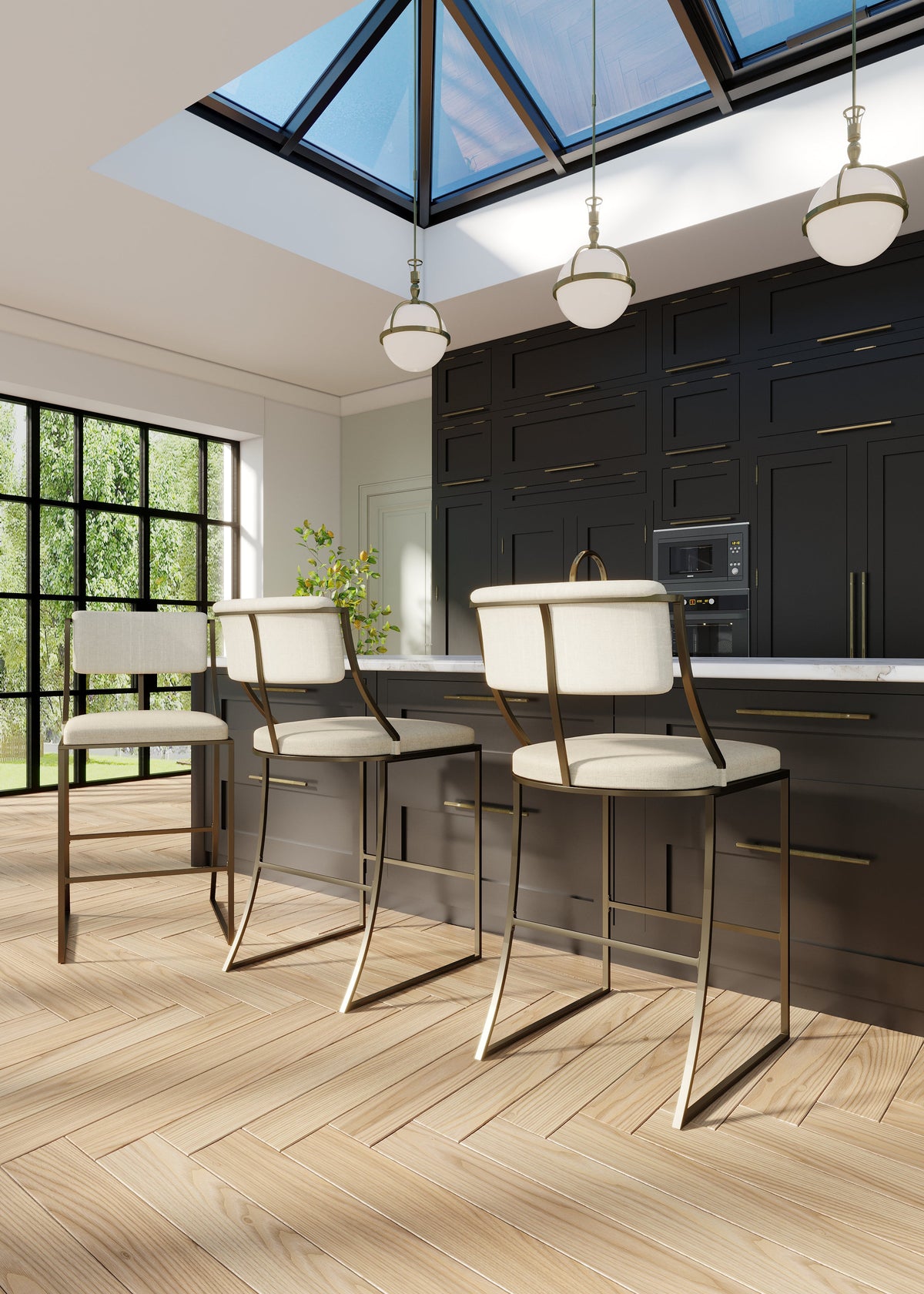 Durham Metal & Upholstered Barstool