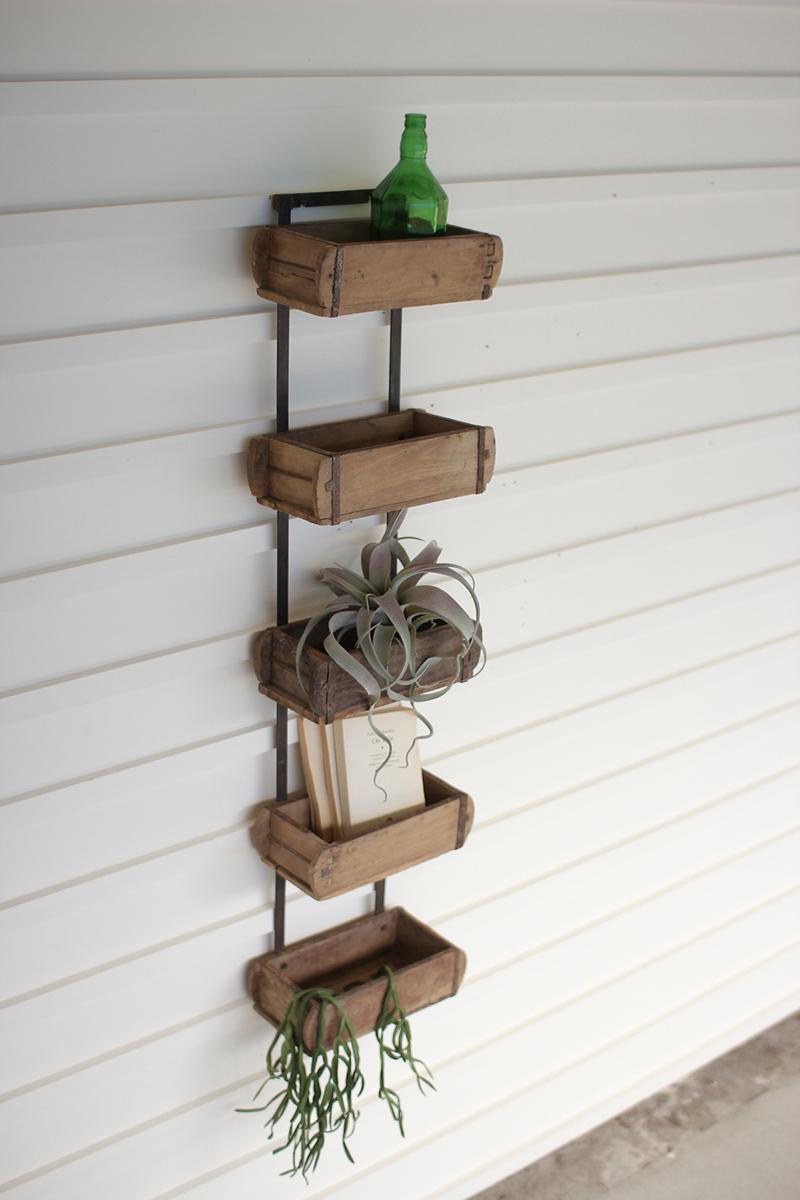 Five-Pocket Brick Mold Wall Rack