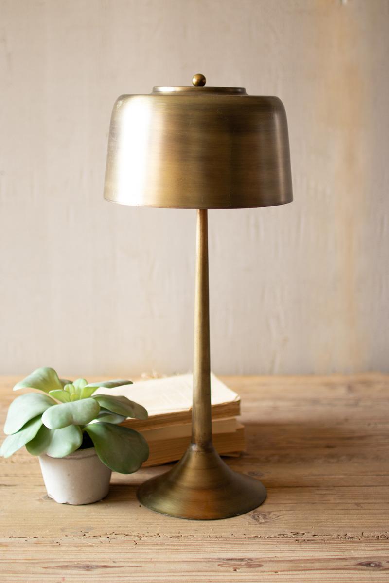 Tall Antique Brass Table Lamp