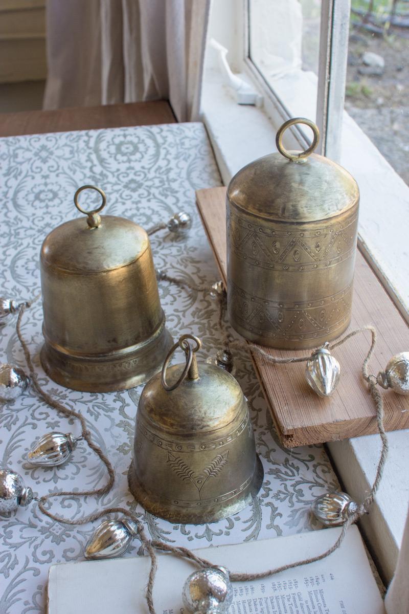 Antique Brass Bells - Set of 3