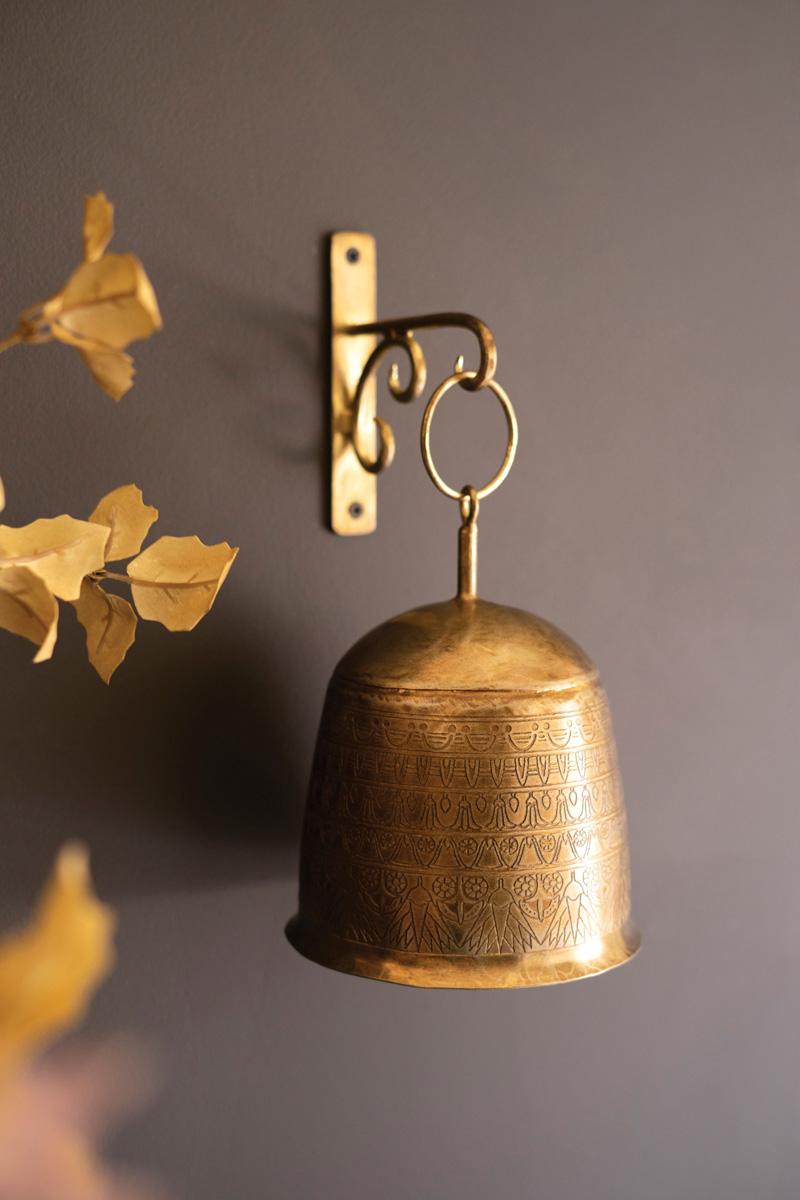 Antique Brass Bell and Wall Bracket