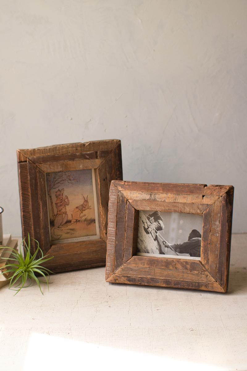 Recycled Wood Photo Frames - Set of 2