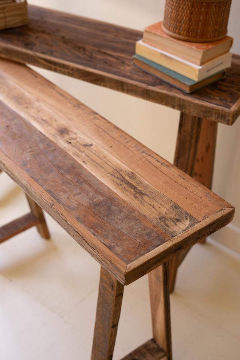 Recycled Wood Console Tables - Set of 2
