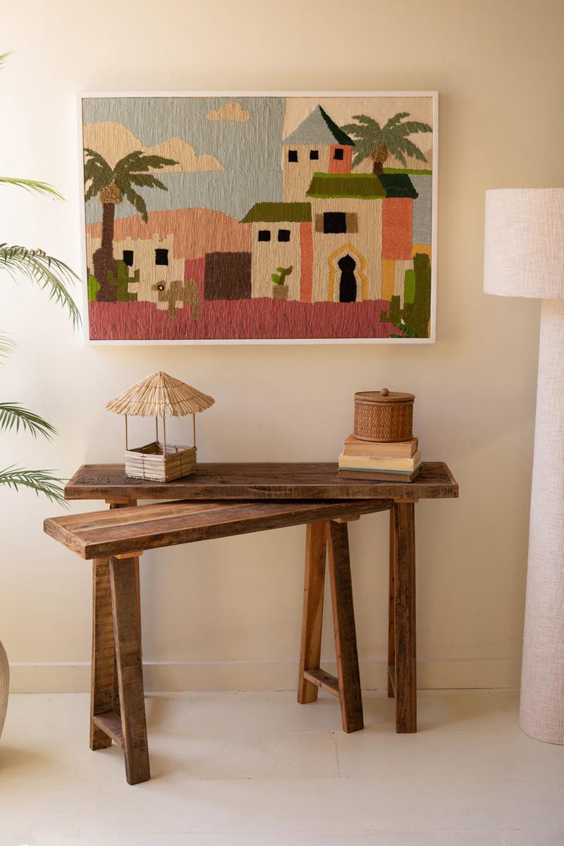 Recycled Wood Console Tables - Set of 2