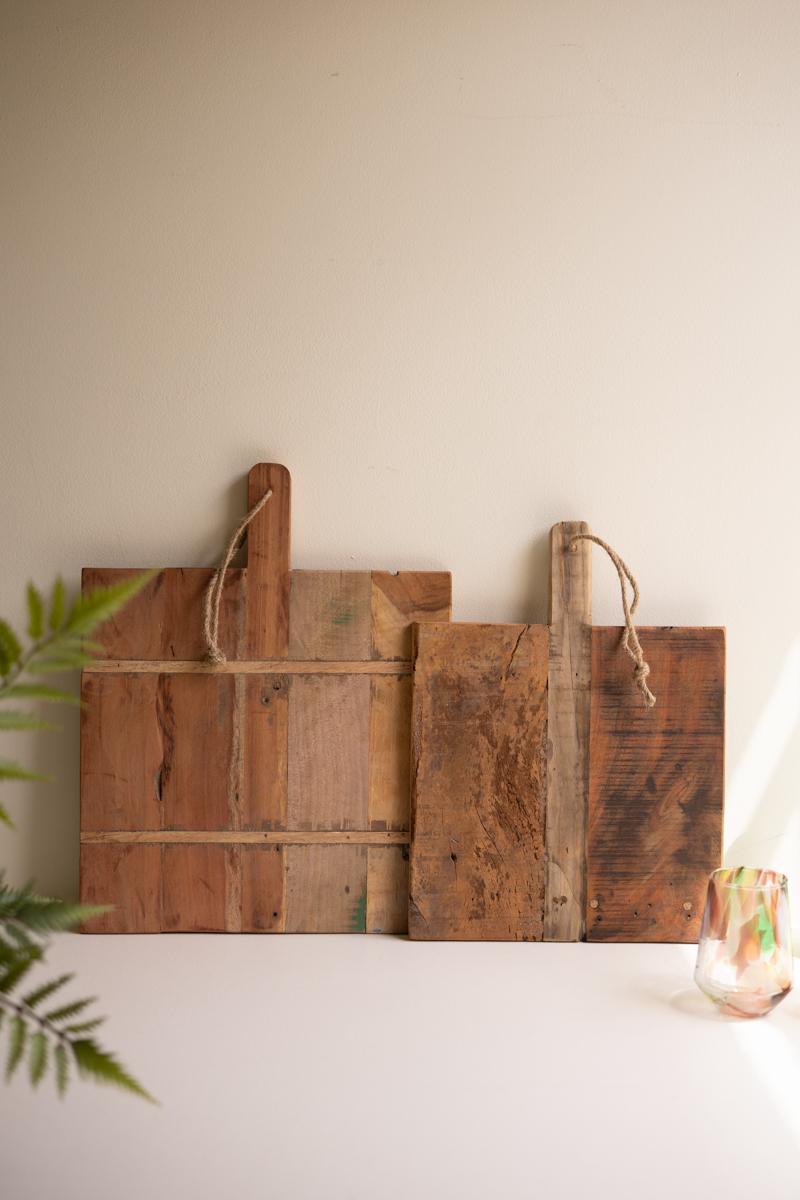 Recycled Wood Cheese Boards - Set of 2