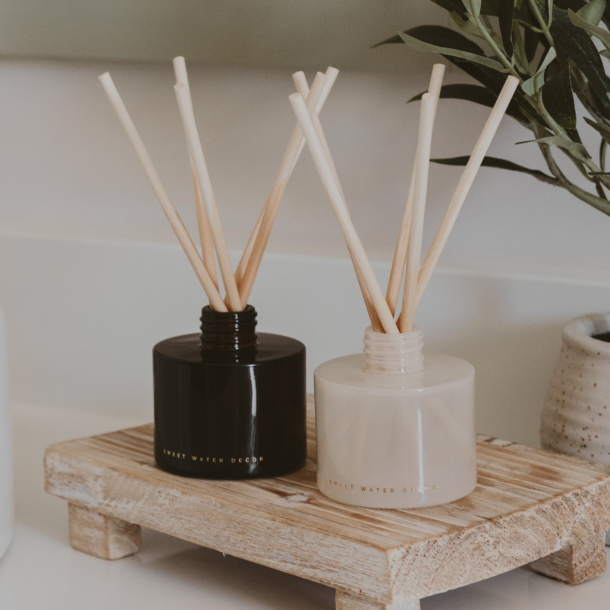 Cashmere and Vanilla White Translucent Tinted Glass Jar Reed Diffuser