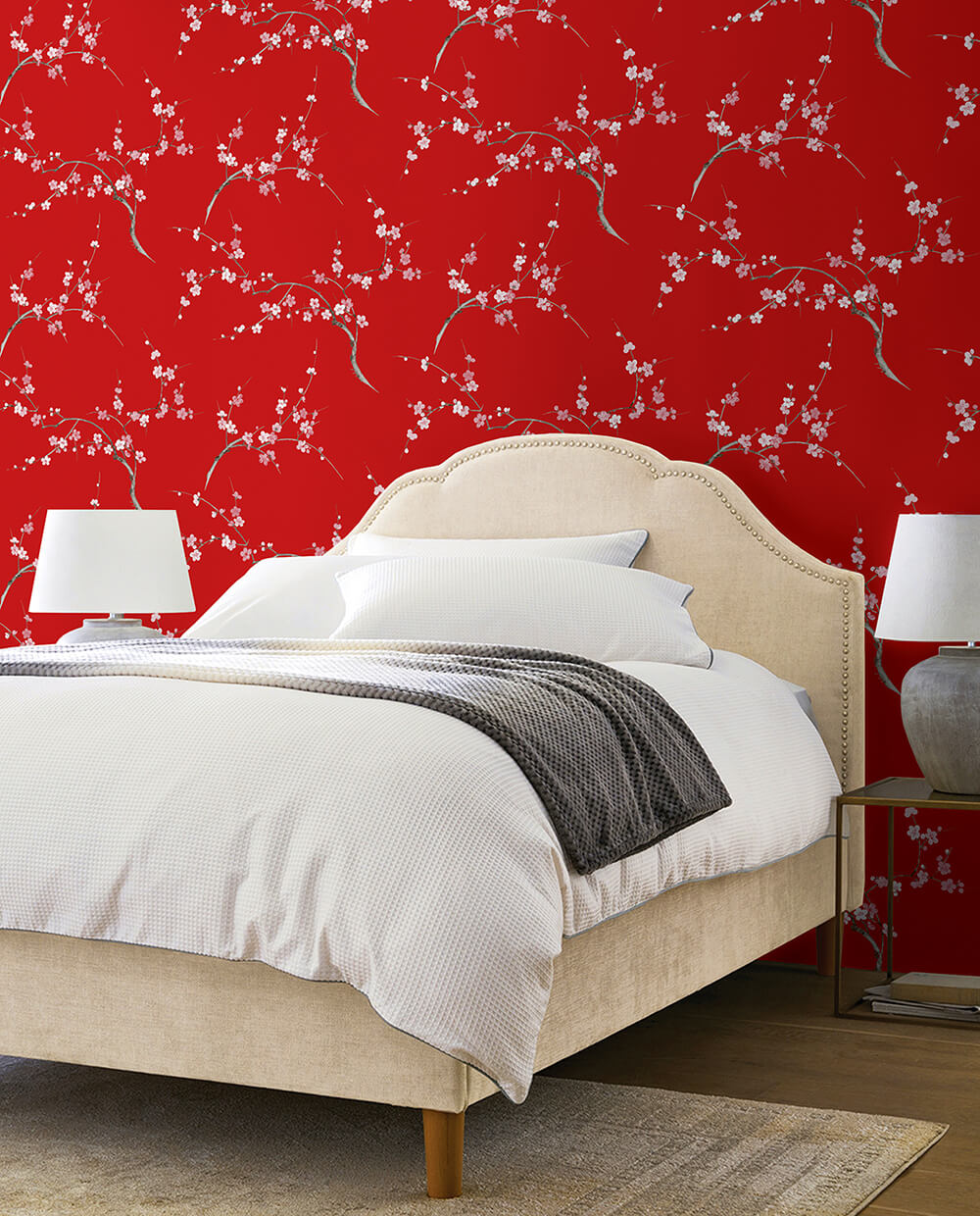 Cherry Blossom Floral Peel and Stick Removable Wallpaper