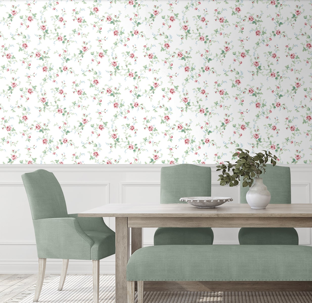 Blossom Floral Trail Peel and Stick Removable Wallpaper
