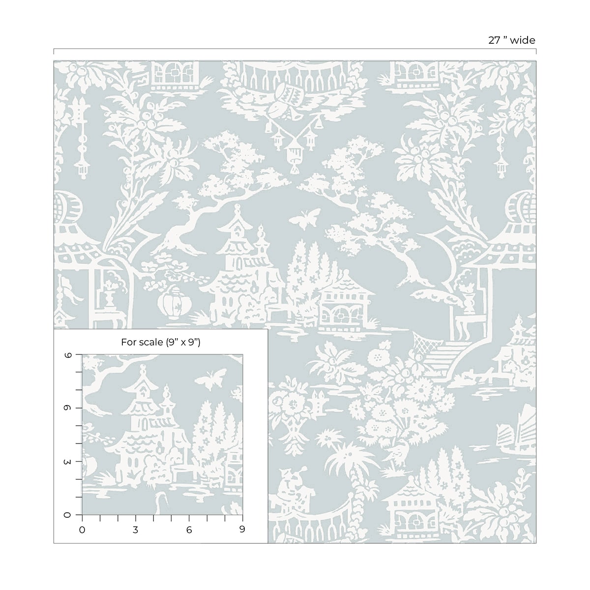 Garden Chinoiserie Premium Screen Printed Peel and Stick Removable Wallpaper