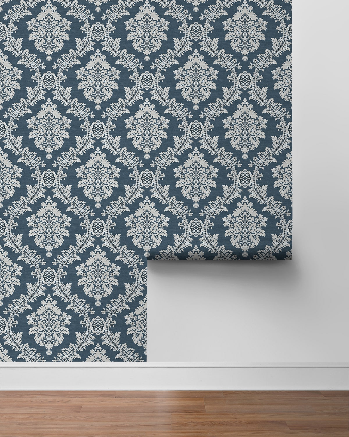 Seaside Damask Premium Screen Printed Peel and Stick Removable Wallpaper