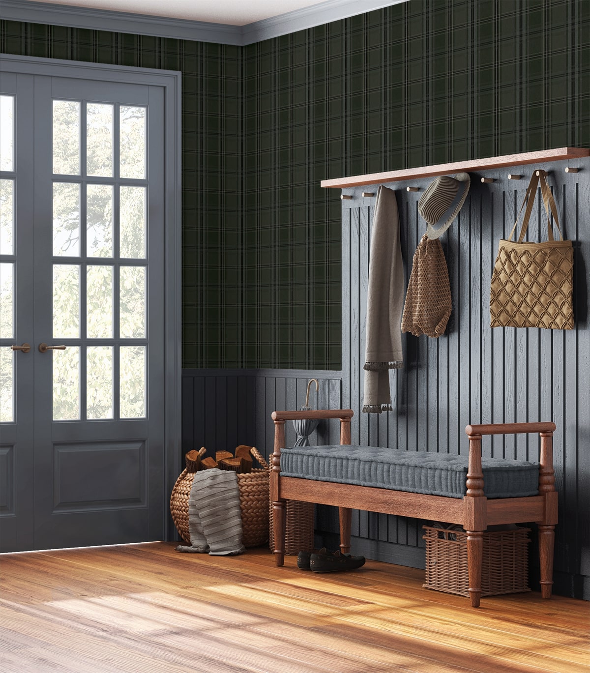 Classic Plaid Peel and Stick Removable Wallpaper