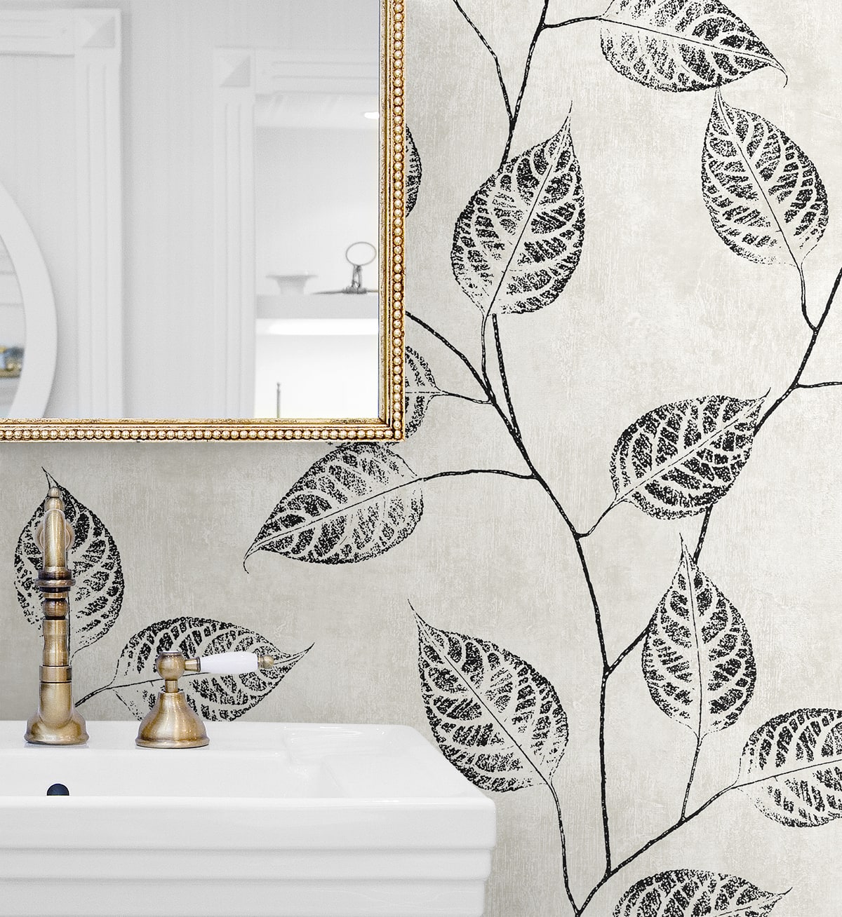 Leaf Silhouette Premium Peel and Stick Removable Wallpaper