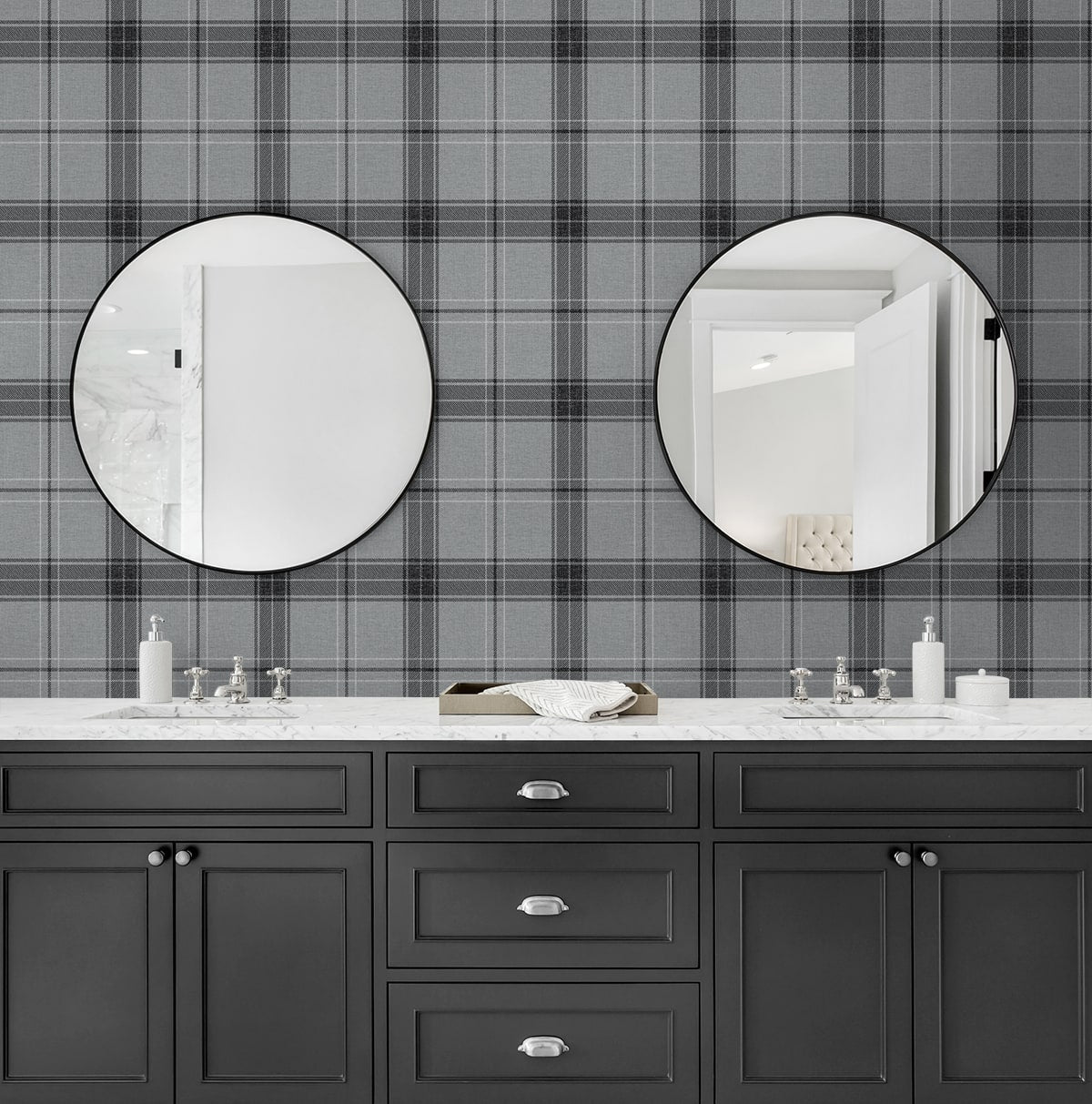 Manorvale Plaid Premium Peel and Stick Removable Wallpaper