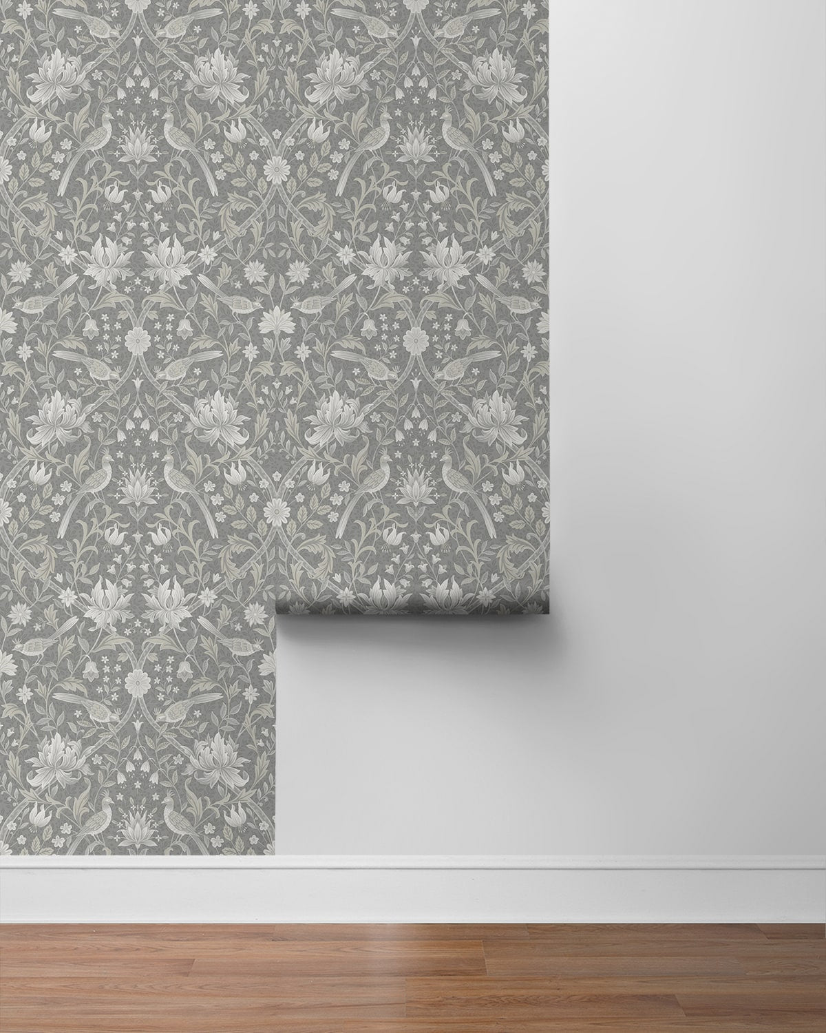 Vintage Bird Ogee Peel and Stick Removable Wallpaper