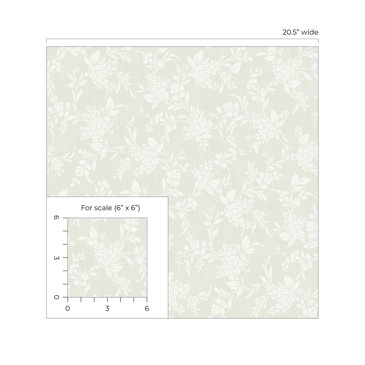 Tonal Floral Peel and Stick Removable Wallpaper