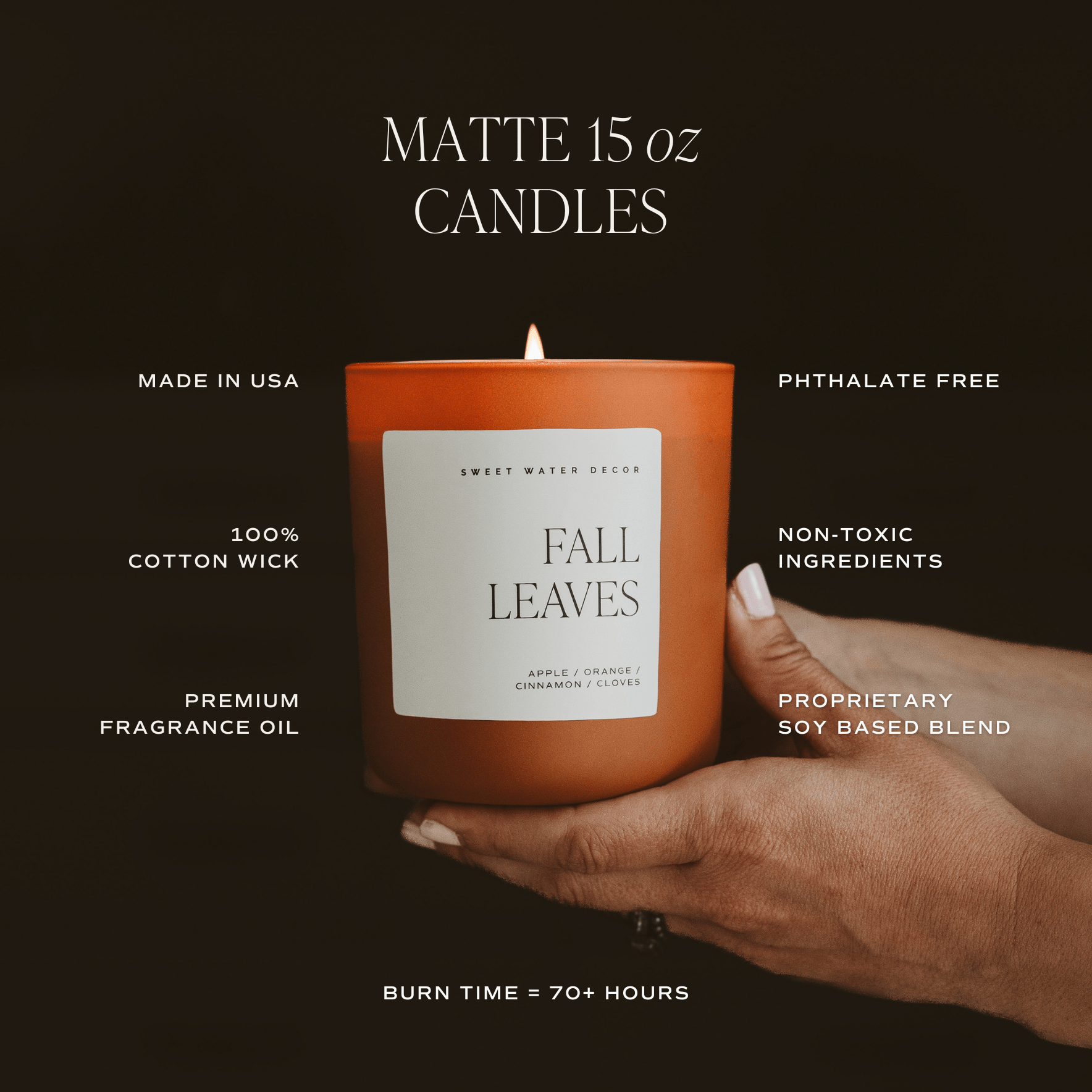 Spooky Season Soy Candle - Orange Matte Jar - 15 oz (Cozy Season)