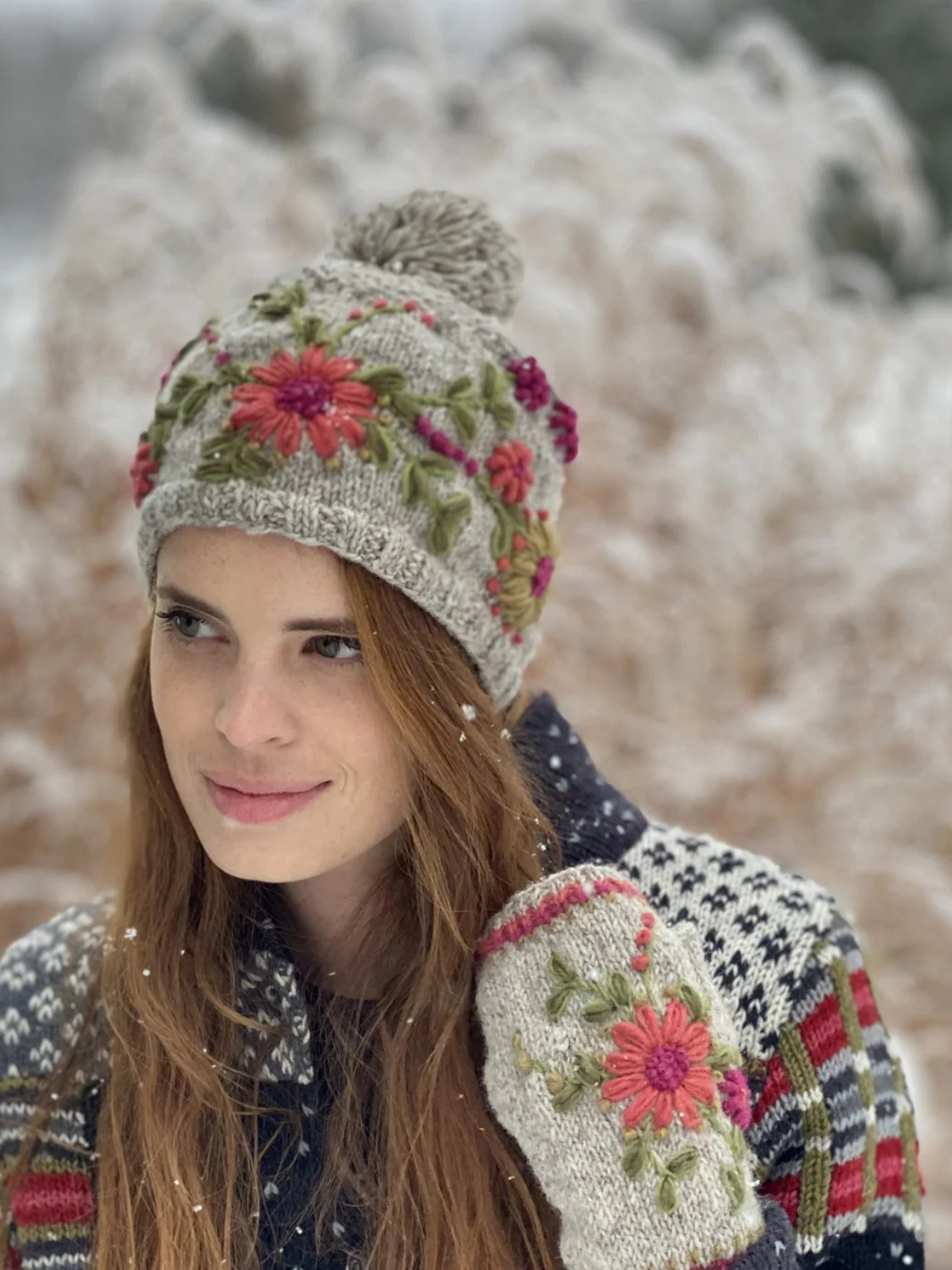 Olivia Wool Knit Embroidered Hat