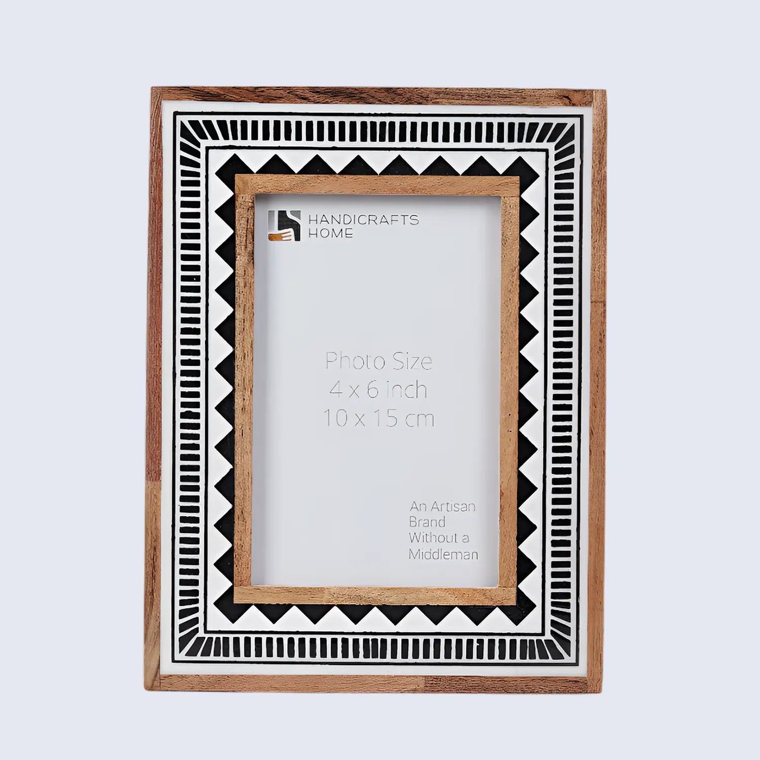 Black White Resin Inlay Picture Frame | Geometric Collection | 4x6 5x7