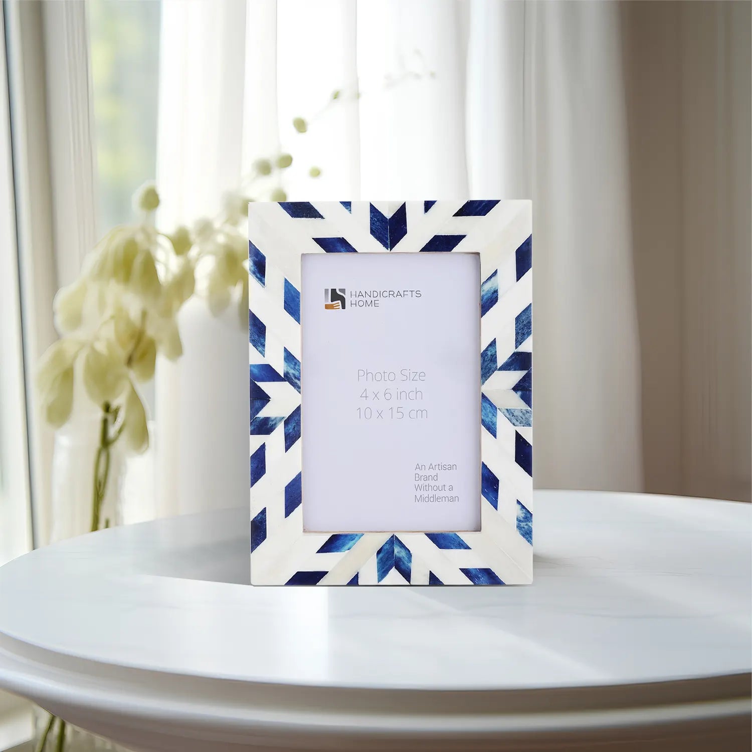 Picture Frames Hypno Frost Collection Bone Inlay White-Blue, 3 Sizes