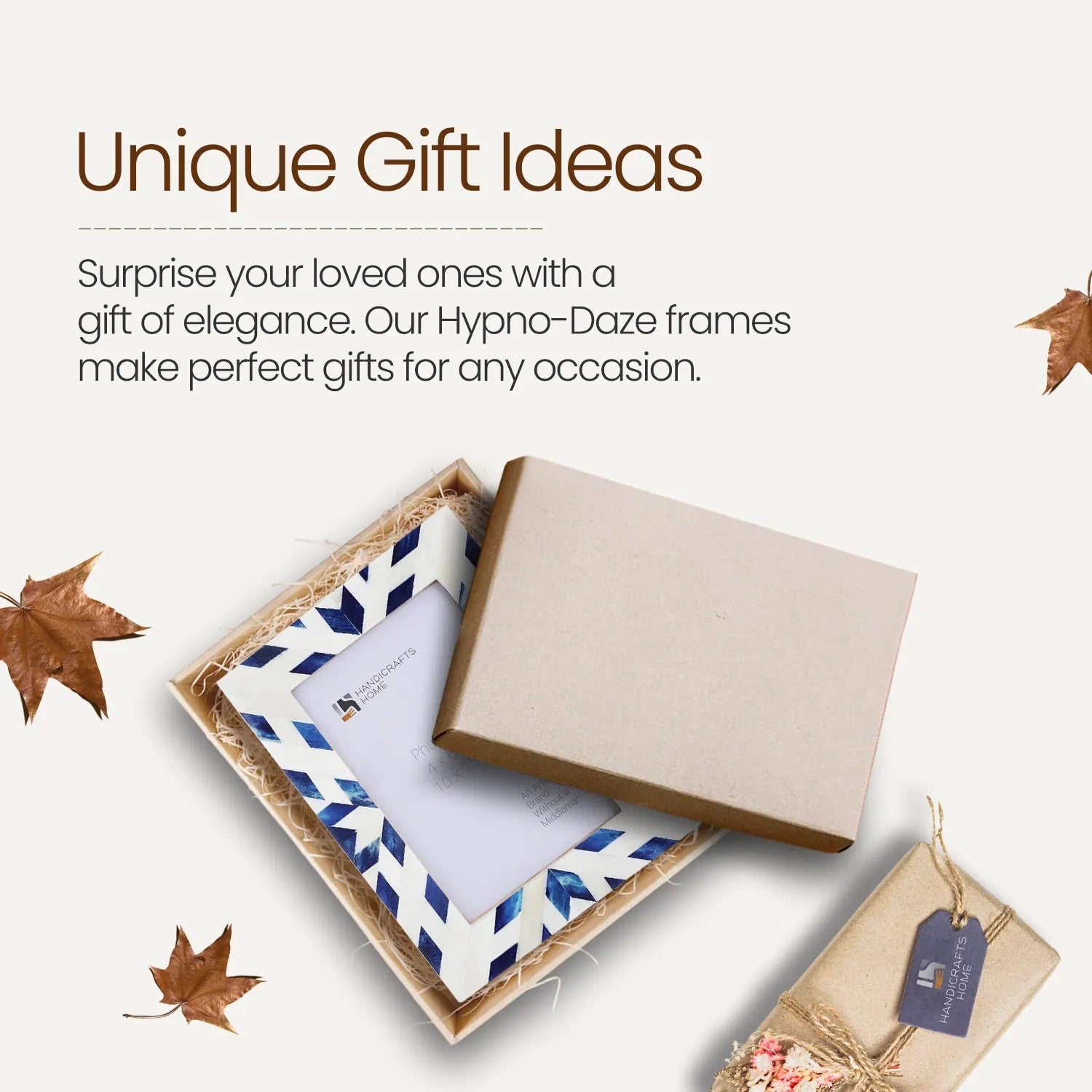Picture Frames Hypno Frost Collection Bone Inlay White-Blue, 3 Sizes