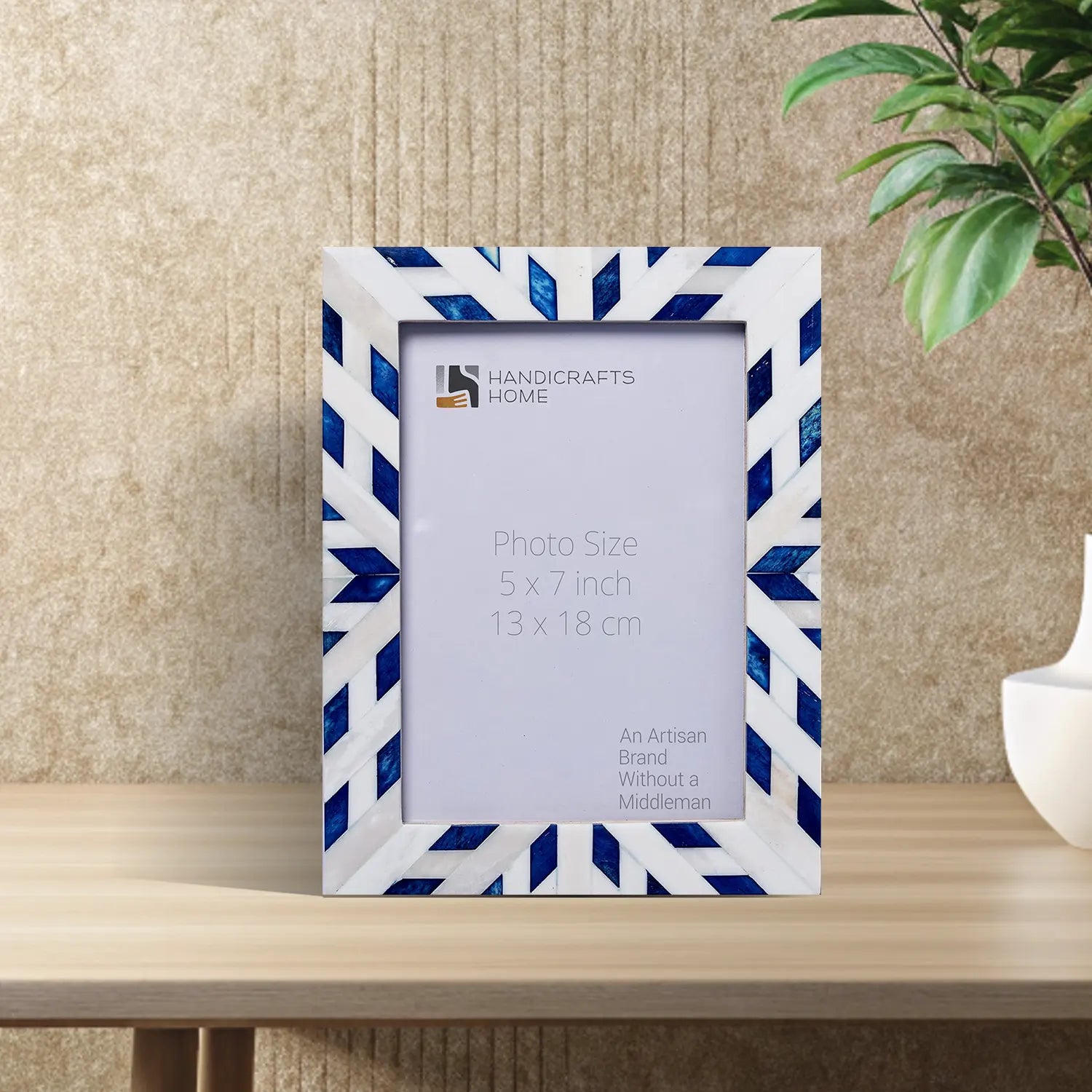 Picture Frames Hypno Frost Collection Bone Inlay White-Blue, 3 Sizes