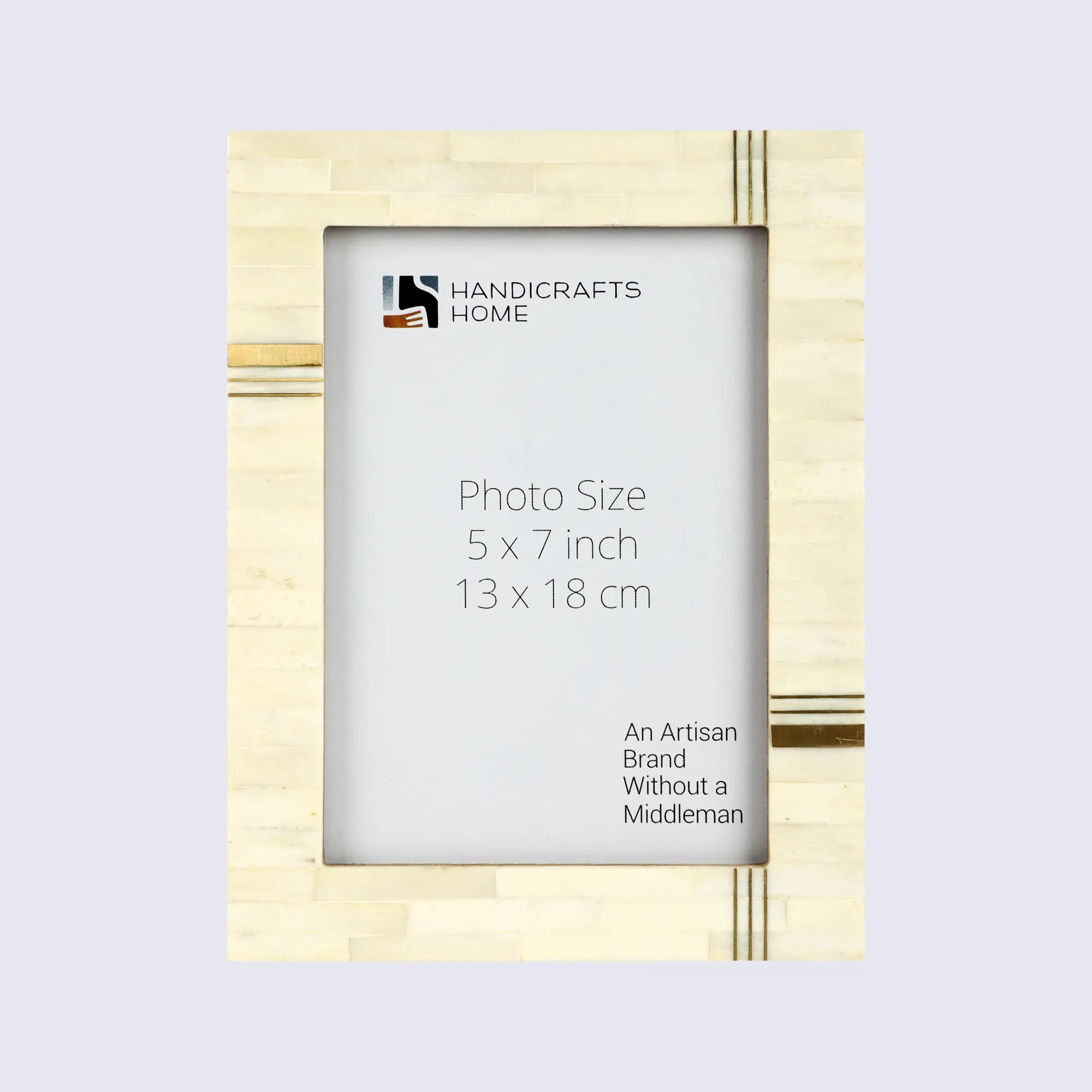 Picture Frame West Coast Barbara Collection Bone & Brass Inlay white – 2 Sizes
