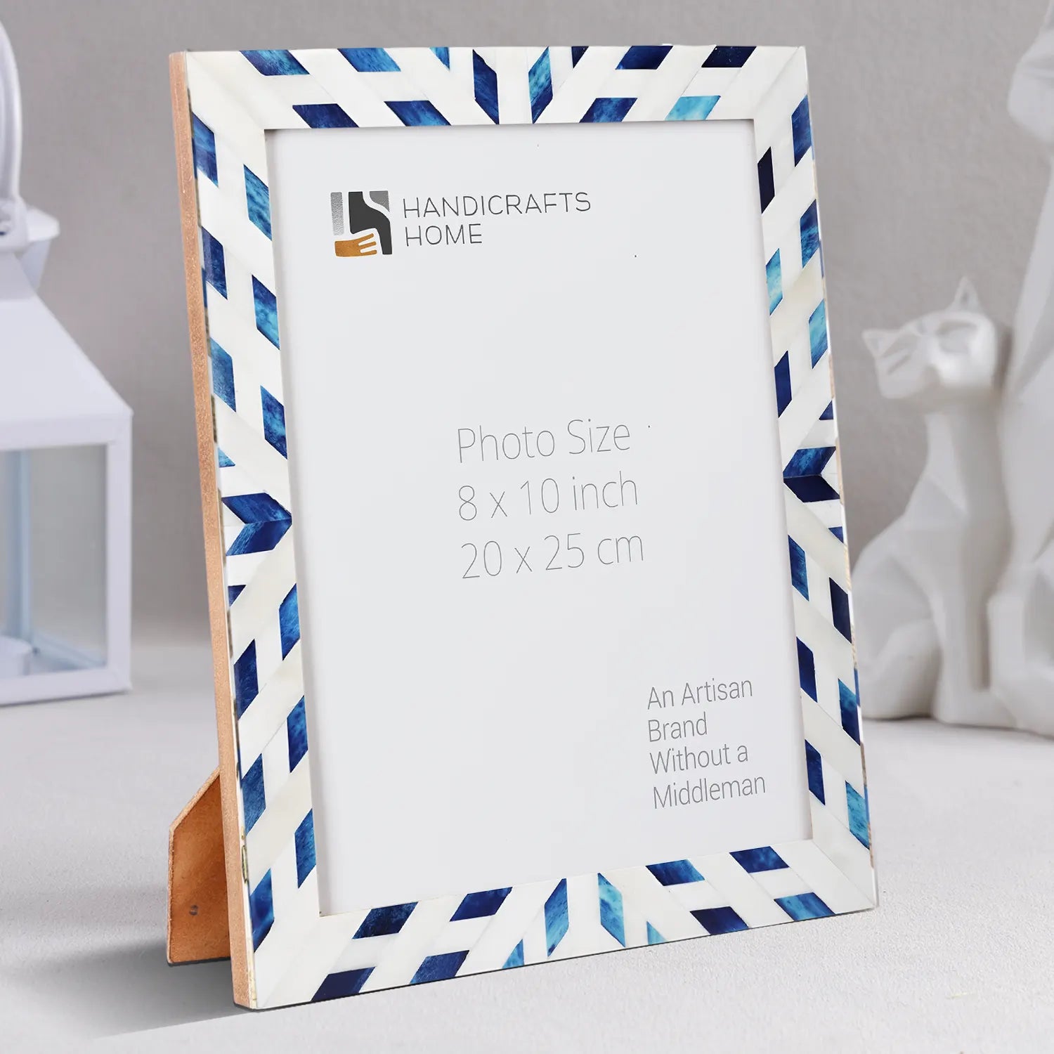 Picture Frames Hypno Frost Collection Bone Inlay White-Blue, 3 Sizes